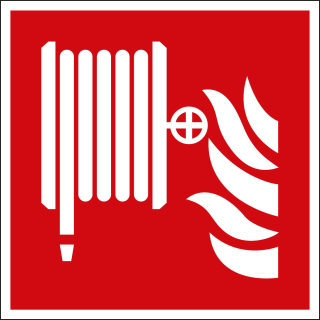 
Brandschutzschild: Löschschlauch, rot-weiß, ASR/ISO, Folie oder Kunststoff, drei Größen, nur als Einzelstück