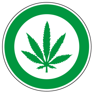 Hinweisschild Cannabis erlaubt, Ø 200 mm