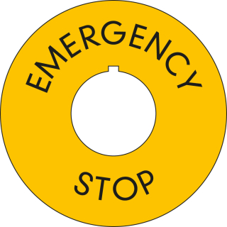EMERGENCY-STOP-Kontrastunterlage mit Nase, RoHS konform, Kunststoff