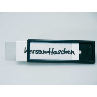 Etikettenrahmen, schwarz, Kunststoff mit selbstklebender Folie, 76 x 26 mm, 95 x 32mm oder 114 x 38 mm, 100 St./Verpackungseinheit