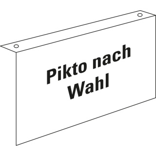 Fahnenschild blanko zum Abhängen von der Decke, Kunststoff, untersch. Größen

