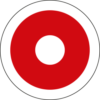 Feuerwehrschild: Brandmelder, weiß-rot, DIN 4066, Folie selbstklebend oder Kunststoff, Ø 65 mm, nur als Einzelstück