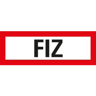 Feuerwehrschild: FIZ, weiß-rot, DIN 4066, Folie oder Kunststoff, 297 mm x 105 mm, nur als Einzelstück