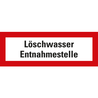Feuerwehrschild: Löschwasser Entnahmestelle, weiß-rot, DIN 4066, verschiedene Materialien, zwei Größen, nur als Einzelstück