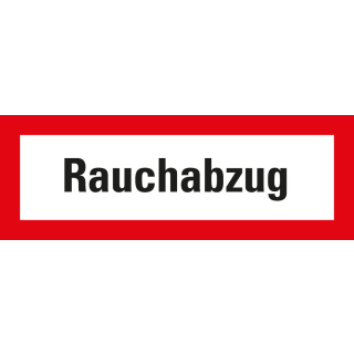 Feuerwehrschild: Rauchabzug, weiß-rot, DIN 4066, Folie selbstklebend oder Kunststoff, 148 mm x 52 mm, nur als Einzelstück