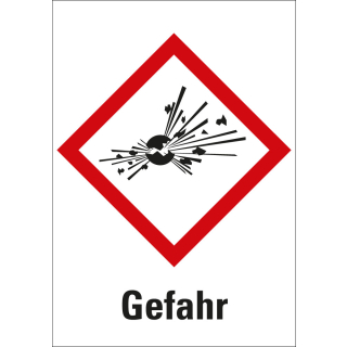 Gefahrensymbol: GHS01 Explodierende Bombe mit Signalwort Gefahr