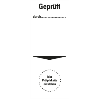 Grundplakette Geprüft durch ...