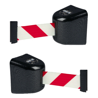 Gewebegurt-Wandkassette Outdoor, Aufrollautomatik, ABS-Kunststoff, schlagfestes Gehäuse, rot/weißer oder gelb/schwarzer Gurt, 130 x 150 mm	