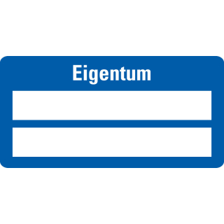 Inventaretikett: Eigentum, 2 Zeilen zum Selbstbeschriften, fälschungssichere Folie, 9 St./Bogen