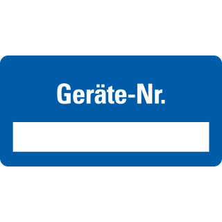 Inventaretikett: Geräte-Nr.. Zeile zum Selbstbeschriften, fälschungssichere Folie