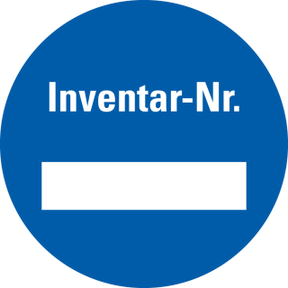 Inventaretikett: Inventar-Nr. Zeile zum Selbstbeschriften