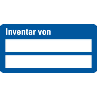 Inventaretikett: Inventar von, 2 Zeilen zum Selbstbeschriften, fälschungssichere Folie 60 x 30 mm, 9 St./Bogen