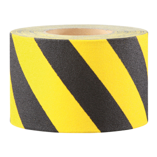 m2-Antirutschbelag für strukturierte Flächen, Rutschhemmung R 13, gelb oder gelb-schwarz, ASR, DGUV, selbstklebend, verschiedene Breiten, 18,3 m / Rolle