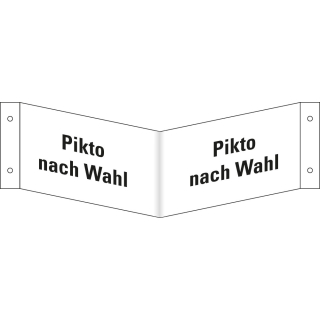 Winkelschild blanko, Kunststoff, untersch. Größen
