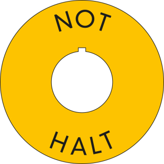 NOT-HALT-Kontrastunterlage mit Nase, gelb, Kunststoff