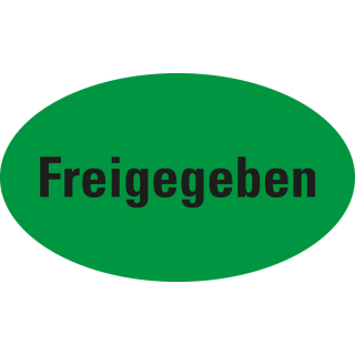 Organisationsetikett: Freigegeben, grün, Papier selbstklebend, versch. Größen, 500 St./Rolle
