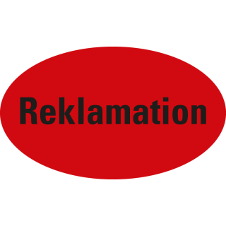 Organisationsetikett: Reklamation, rot, Papier selbstklebend, versch. Größen, 500 St./Rolle
