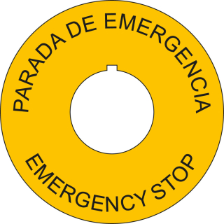 PARADA-DE-EMERGENCIA-Kontrastunterlage mit Nase, spanisch/englisch, Kunststoff