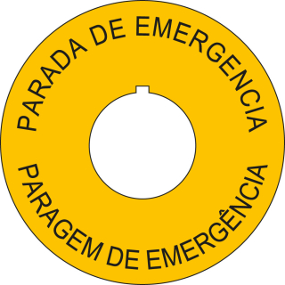 
PARADA-DE-EMERGENCIA-Kontrastunterlage mit Nase, spanisch/portugiesisch, Kunststoff, Ø 60 mm außen, Ø 22,5 mm innen, 1 Stück
