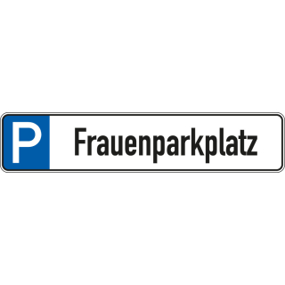 Parkplatzreservierungsschild: Frauenparkplatz, ohne und mit Befestigungsset, Aluminium, 520 mm x 110 mm
