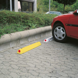 Parkplatzbegrenzung, mit 2 roten Reflektoren, Kunststoff, versch. Farben und Größen
