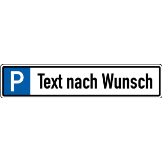 Parkplatzreservierungsschild mit Text nach Wunsch, Befestigungsset zum Einschlagen, Aluminium reflektierend Typ 1, 520 x 110 mm, 1 Stück