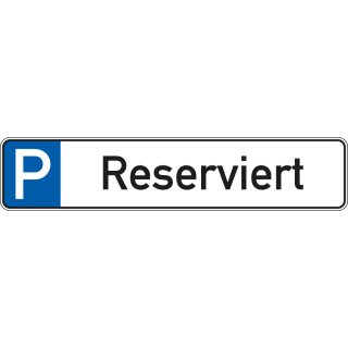 Parkplatzreservierungsschild Reserviert, ohne und mit Befestigungsset, Aluminium, 520 mm x 110 mm
