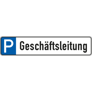 Parkplatzreservierungsschild Geschäftsleitung, ohne und mit Befestigungsset, 520 mm x 110 mm
