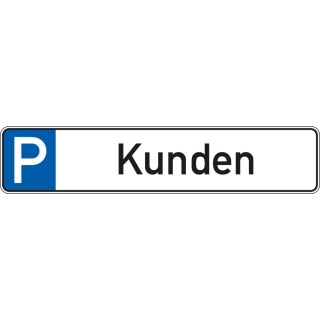 Parkplatzreservierungsschild: Kunden, ohne und mit Befestigungsset, Aluminium, 520 mm x 110 mm
