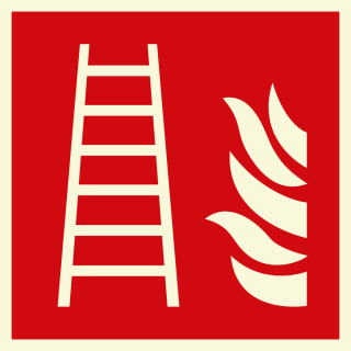 PERMALIGHT power Brandschutzschild: Feuerleiter, ASR/ISO, versch. Materialien, lang nachleuchtend