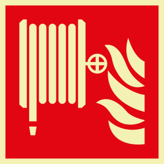 PERMALIGHT power Brandschutzschild: Löschschlauch, ASR/ISO, versch. Materialien, lang nachleuchtend