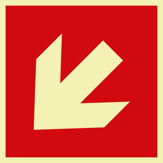 PERMALIGHT power Brandschutzzeichen: Richtungsangabe, diagonal, ASR/ISO, versch. Materialien, lang nachleuchtend