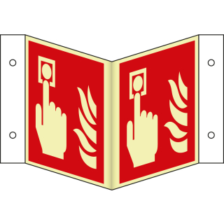 PERMALIGHT power Nasenschild: Brandmelder, ASR/ISO, versch. Materialien, lang nachleuchtend