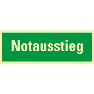 PERMALIGHT power Rettungszeichen: Notauststieg, ASR A2.3, Folie lang nachleuchtend, 297 x 105 mm