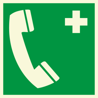 PERMALIGHT power Rettungszeichen: Notruftelefon, ASR/ISO, versch. Materialien, lang nachleuchtend