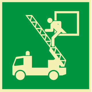 PERMALIGHT power Rettungszeichen: Rettungsausstieg, ASR A2.3, Folie oder Kunststoff lang nachleuchtend, 200 x 200 mm