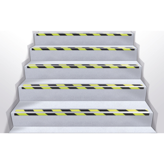Treppenkantenprofil, Rutschhemmung R10, schwarz, Aluminium selbstklebend, nachleuchtend, versch. Größen