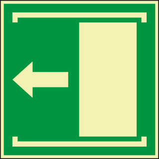 PERMALIGHT power Rettungszeichen: Schiebetür öffnet nach links, ASR/ISO, Folie lang nachleuchtend, 100 x 100 mm, 1 Stück