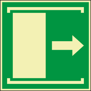 PERMALIGHT power Rettungszeichen: Schiebetür öffnet nach rechts, ASR/ISO, Folie lang nachleuchtend, 100 x 100 mm, 1 Stück