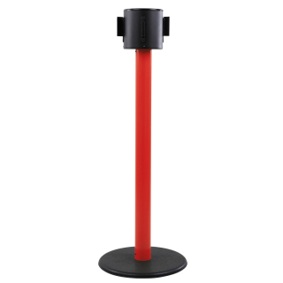 RS-GUIDESYSTEMS Gurtpfosten Indoor, Auszug beidseitig, gelb oder rot, Gurt in zwei Farben, Kunststoff, Ø 65 mm, 50 mm, 2 x 4 m, nur als Einzelstück