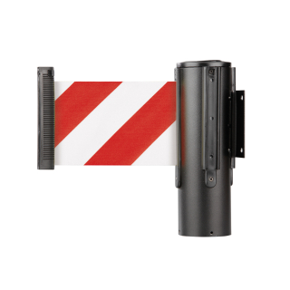 RS-GUIDESYSTEMS Wandkassette Indoor, schwarz, Metall, Gurt versch. Farben, 100 mm, 3,8 m