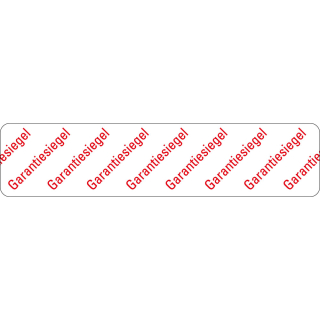 Sicherheitssiegel mit Text Garantiesiegel, weiß-rot