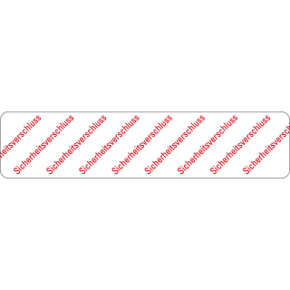 Sicherheitssiegel mit Text Sicherheitsverschluss, weiß-rot