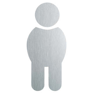 Türhinweisschild: Piktogramm Herren, selbstklebend, Edelstahl, ASR 4.1, Höhe 150 mm, 1 Stück