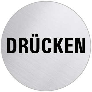 Türhinweisschild: DRÜCKEN
