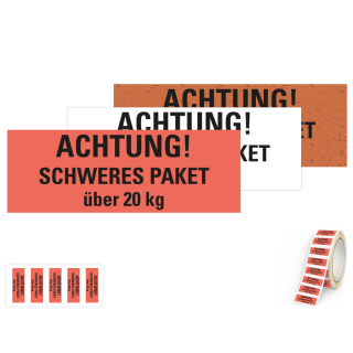 Hauptbild ACHTUNG schweres Paket über 20 kg in verschiedenen Ausführungen