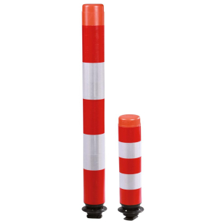Hauptbild Absperrpfosten ParkFlex ohne Zylinderfuß, rot-weiß reflektierend, Ø 100 mm, unterschiedliche Pfostenhöhen