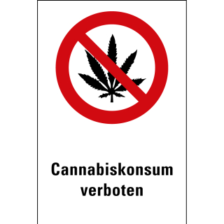 Verbots-Kombischild Cannabiskonsum verboten, 200 x 300 mm