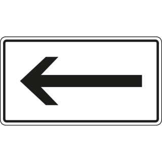Verkehrszeichen 1000-10, Pfeil linksweisend, Aluminium RA0 reflektierend, 420 mm x 231 oder 600 x 330 mm, 1 Stück