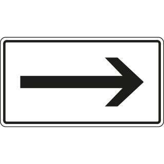 Verkehrszeichen 1000-20, Pfeil rechtsweisend, Aluminium RA0 reflektierend, 420 mm x 231 oder 600 x 330 mm